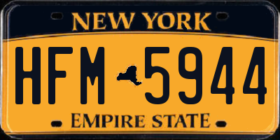 NY license plate HFM5944