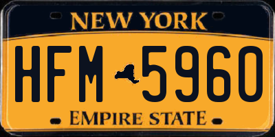 NY license plate HFM5960
