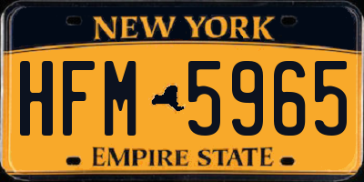 NY license plate HFM5965