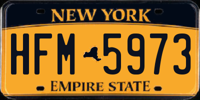 NY license plate HFM5973