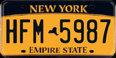 NY license plate HFM5987