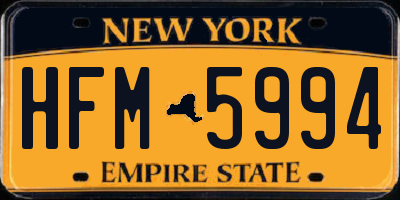 NY license plate HFM5994