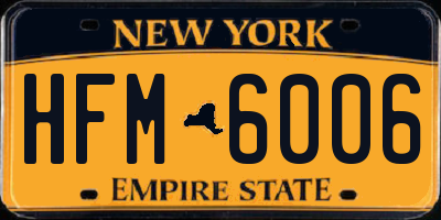NY license plate HFM6006
