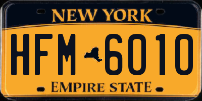 NY license plate HFM6010
