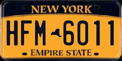 NY license plate HFM6011