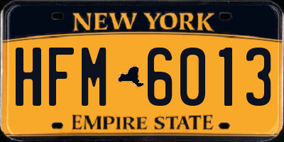 NY license plate HFM6013