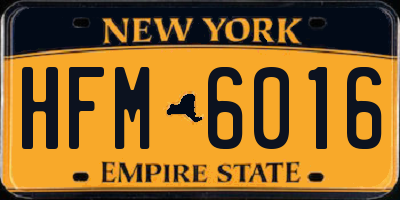 NY license plate HFM6016