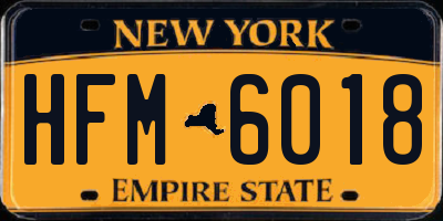 NY license plate HFM6018
