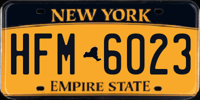 NY license plate HFM6023