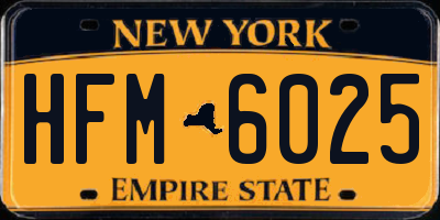 NY license plate HFM6025