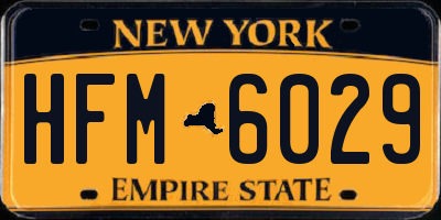 NY license plate HFM6029