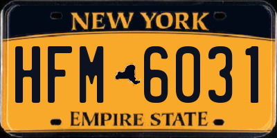 NY license plate HFM6031