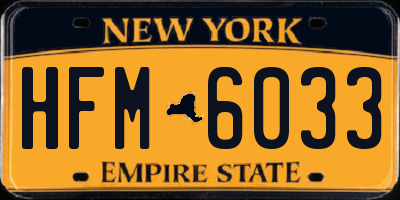 NY license plate HFM6033