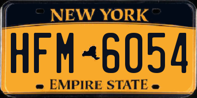 NY license plate HFM6054