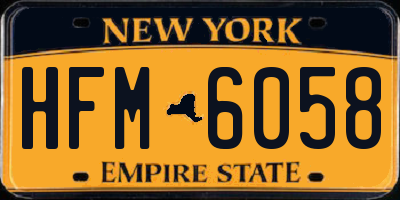 NY license plate HFM6058