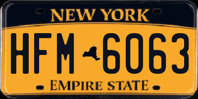 NY license plate HFM6063