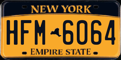 NY license plate HFM6064