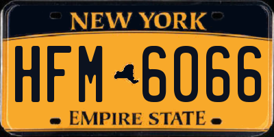 NY license plate HFM6066