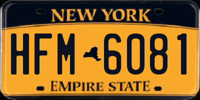 NY license plate HFM6081