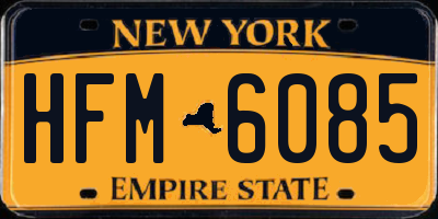 NY license plate HFM6085