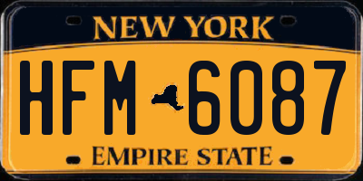 NY license plate HFM6087