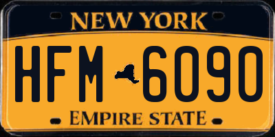 NY license plate HFM6090