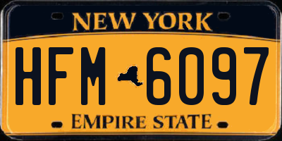 NY license plate HFM6097