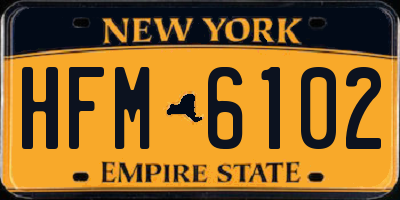 NY license plate HFM6102