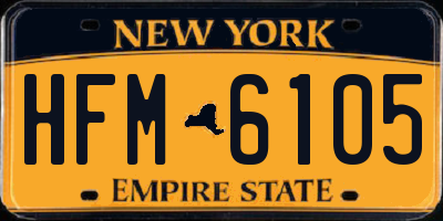 NY license plate HFM6105