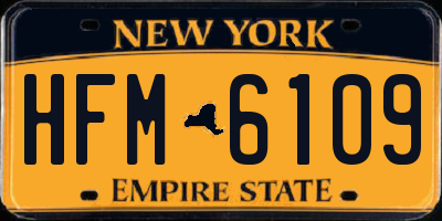 NY license plate HFM6109