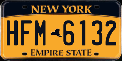NY license plate HFM6132