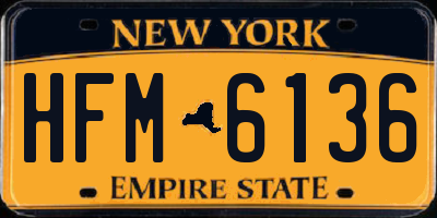 NY license plate HFM6136