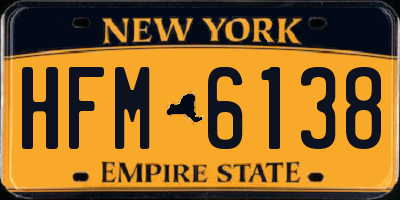 NY license plate HFM6138