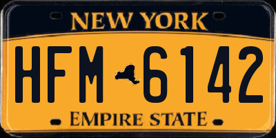 NY license plate HFM6142