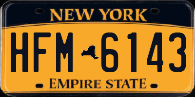 NY license plate HFM6143