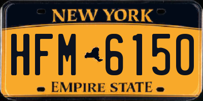 NY license plate HFM6150