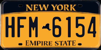 NY license plate HFM6154