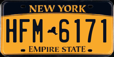 NY license plate HFM6171