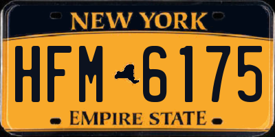 NY license plate HFM6175