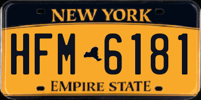 NY license plate HFM6181