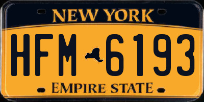 NY license plate HFM6193
