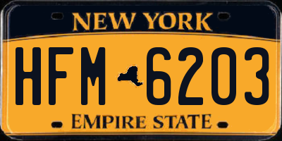 NY license plate HFM6203