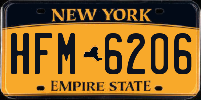 NY license plate HFM6206