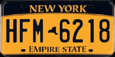 NY license plate HFM6218