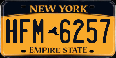 NY license plate HFM6257