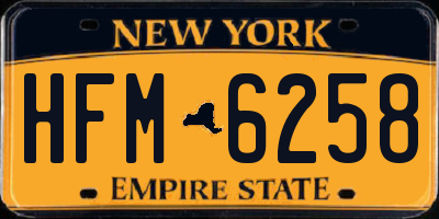 NY license plate HFM6258
