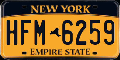 NY license plate HFM6259