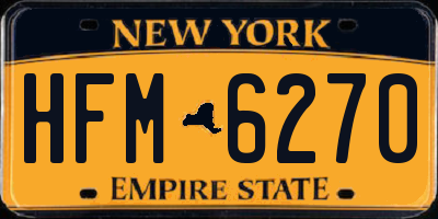 NY license plate HFM6270