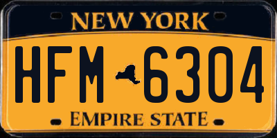NY license plate HFM6304