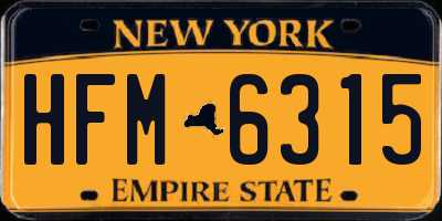 NY license plate HFM6315